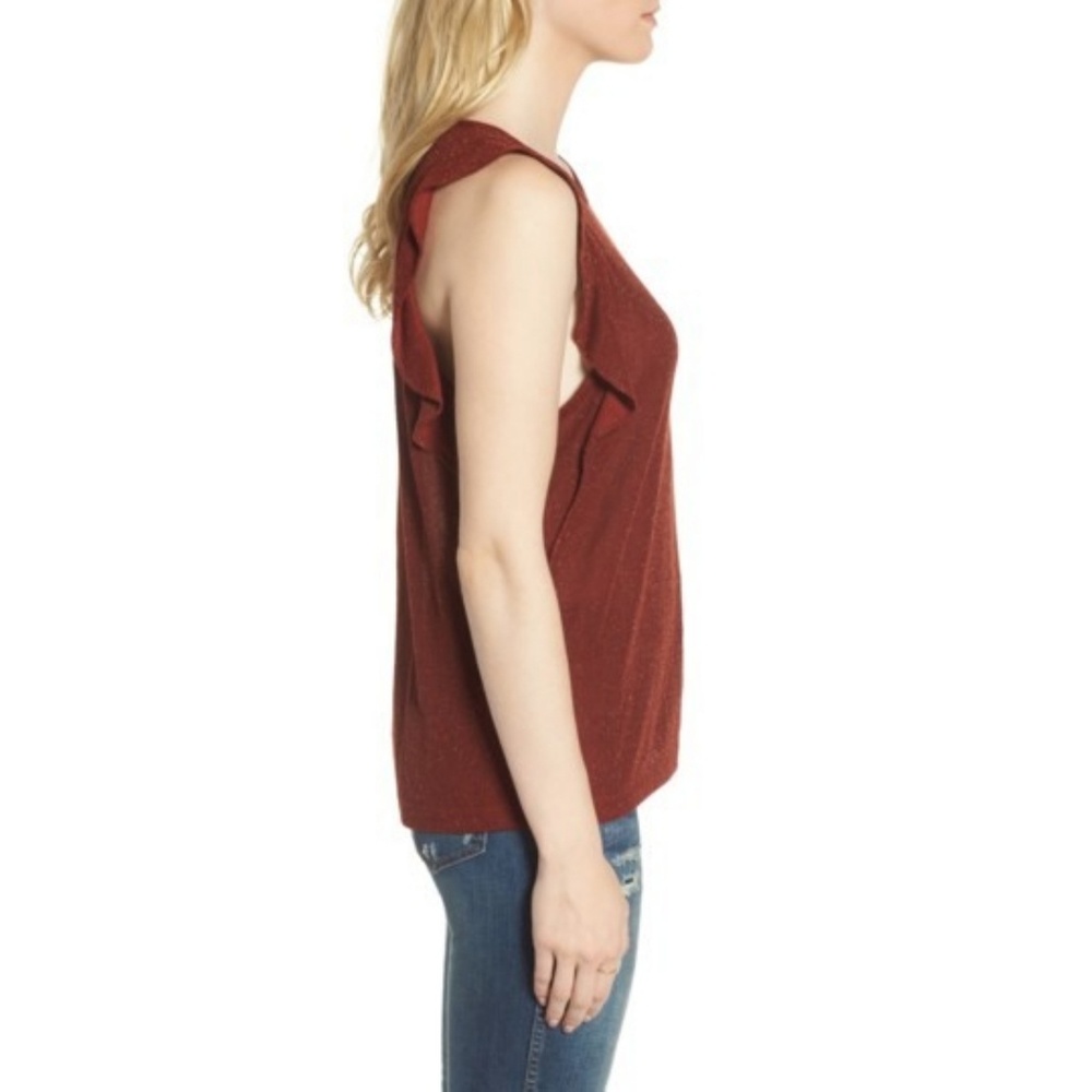 Madewell Metallic Ruffle Tank Size L - Picture 3 of 3